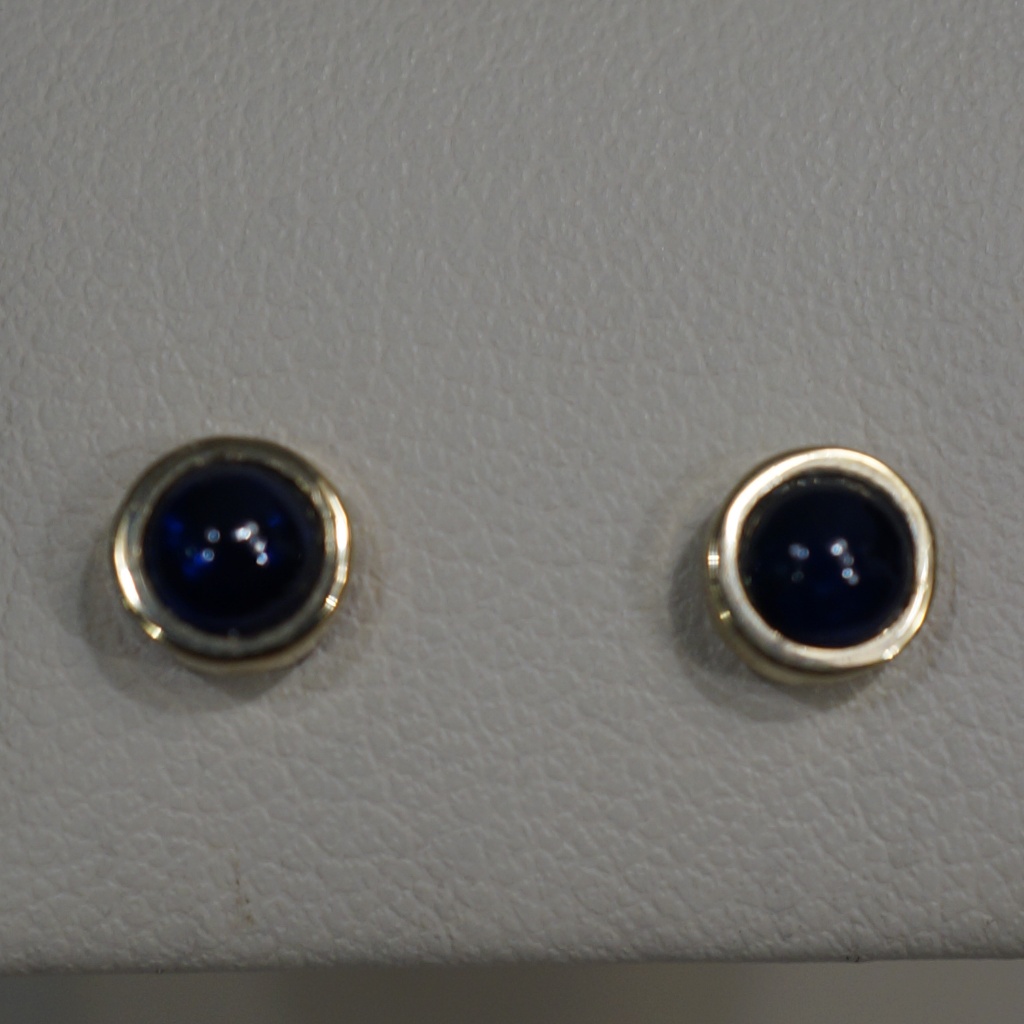 14ky Gold Genuine Sapphire Handmade Earrings